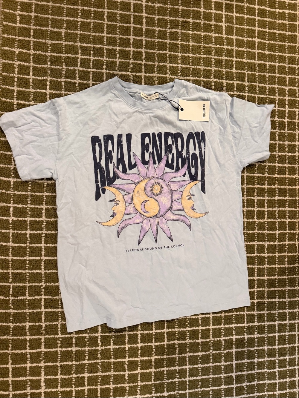 Pull &bear Real Energy Graphic Tee - Light Blue